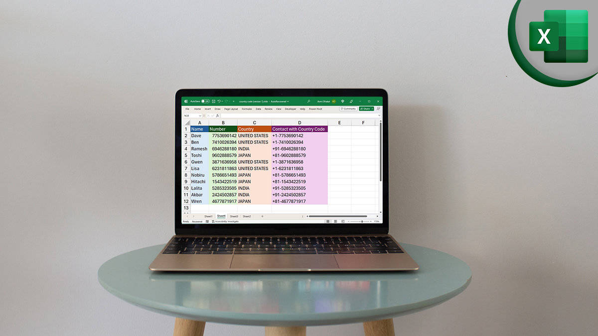 how-to-add-country-code-in-excel