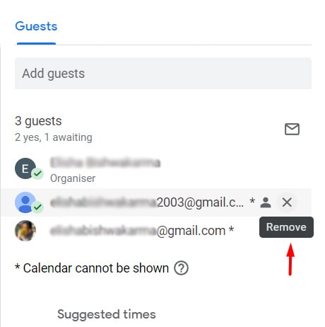 removing guest