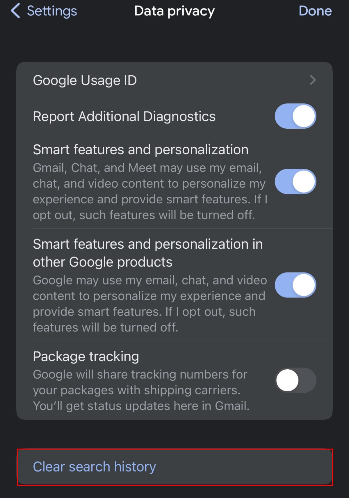 How to Clear Gmail Search History