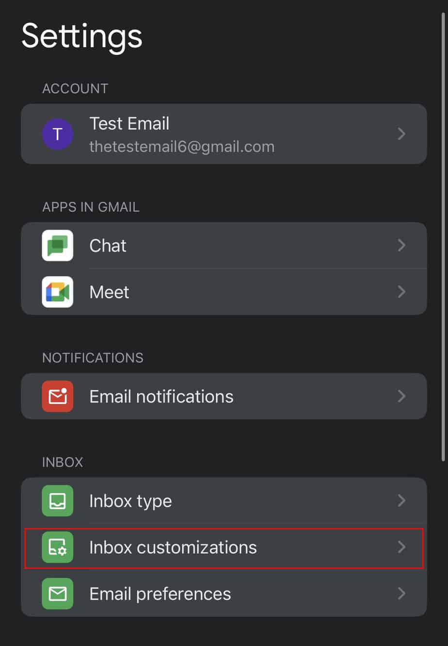 tap-on-inbox-customization