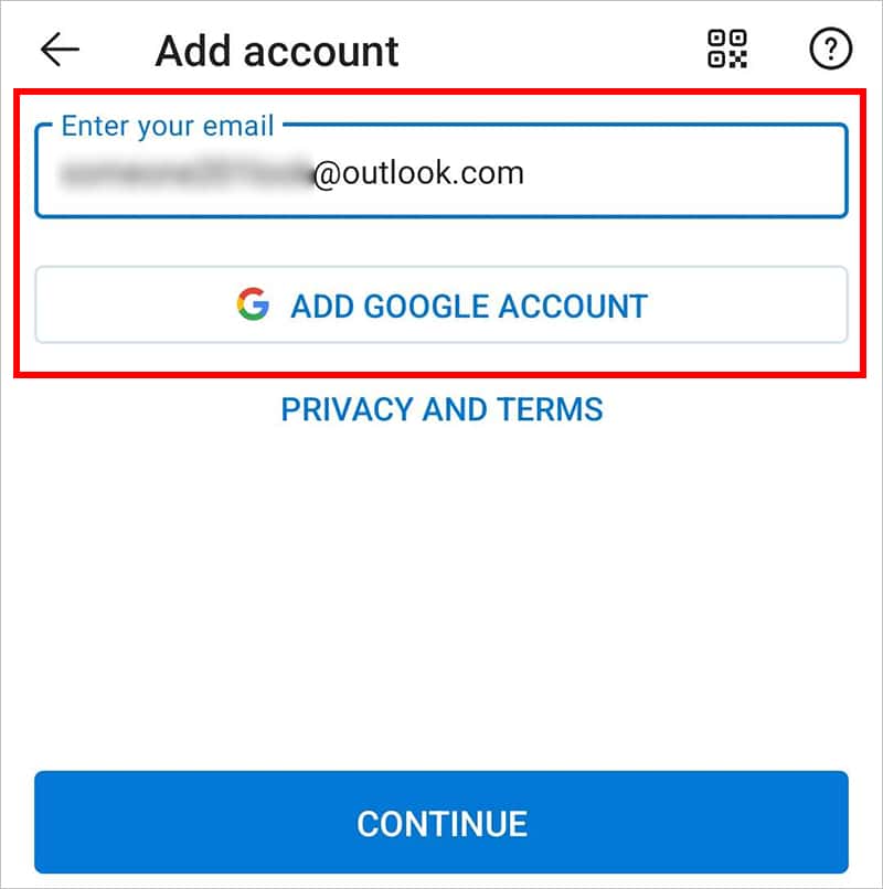 Add-email-Outlook-mobile-app