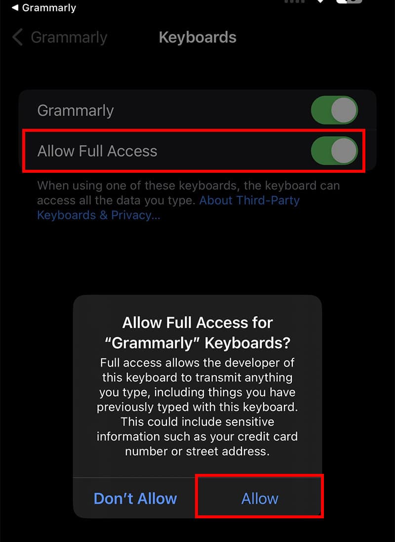 Allow-Full-Access-Grammarly-app-iOS