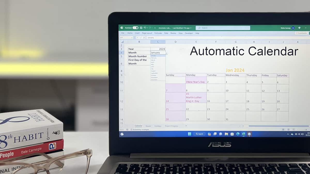 Can You Make An Automatic Calendar In Excel