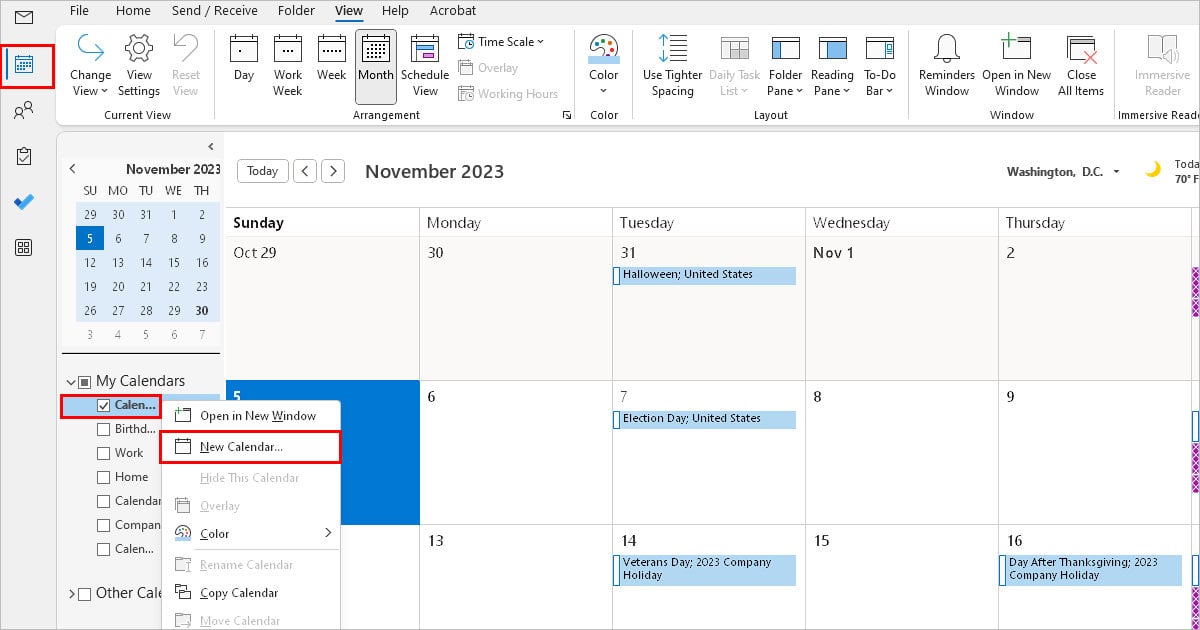 Create-new-calendar-for-holidays