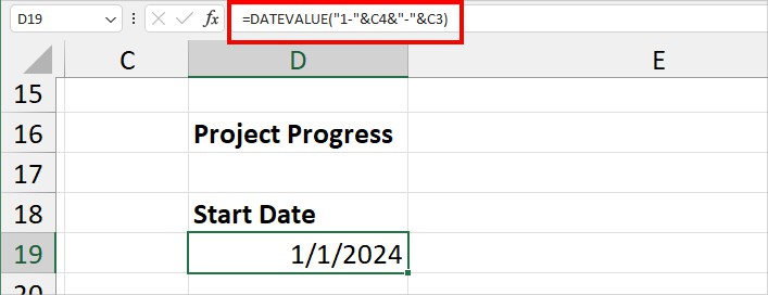 DATEVALUE formula for Start Date
