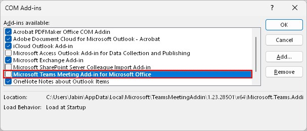 Disable-Microsoft-Teams-add-in-Outlook-desktop-app
