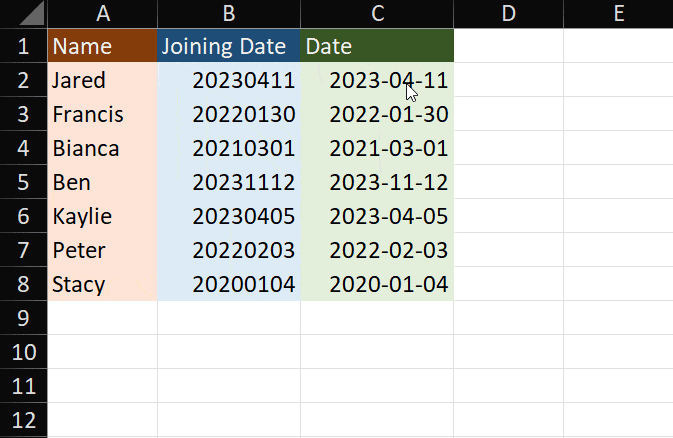 Move Columns in Excel