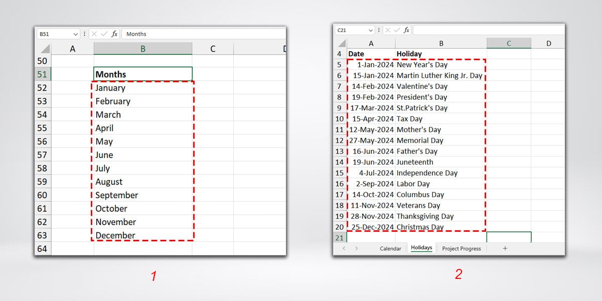 Can you make an automatic calendar in excel 