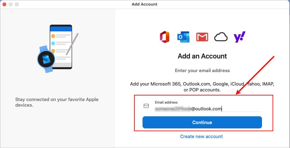 Enter-email-Outlook-app-Mac