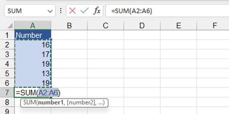 Excel Autosum