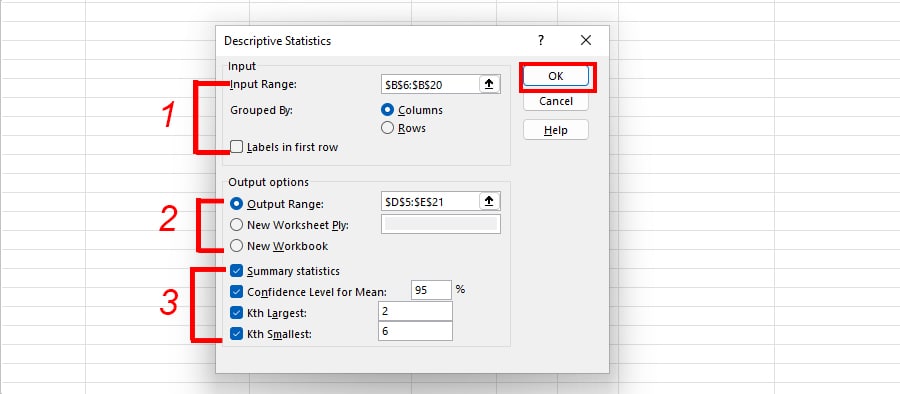 Fill Descriptive Statistics