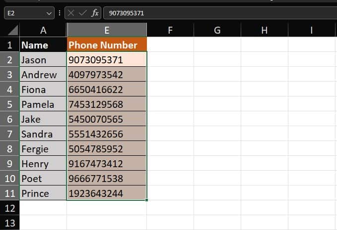 Format Number as Text Excel