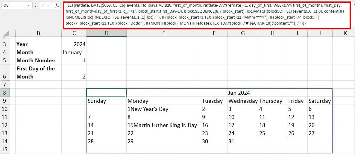 Can You Make an Automatic Calendar in Excel?