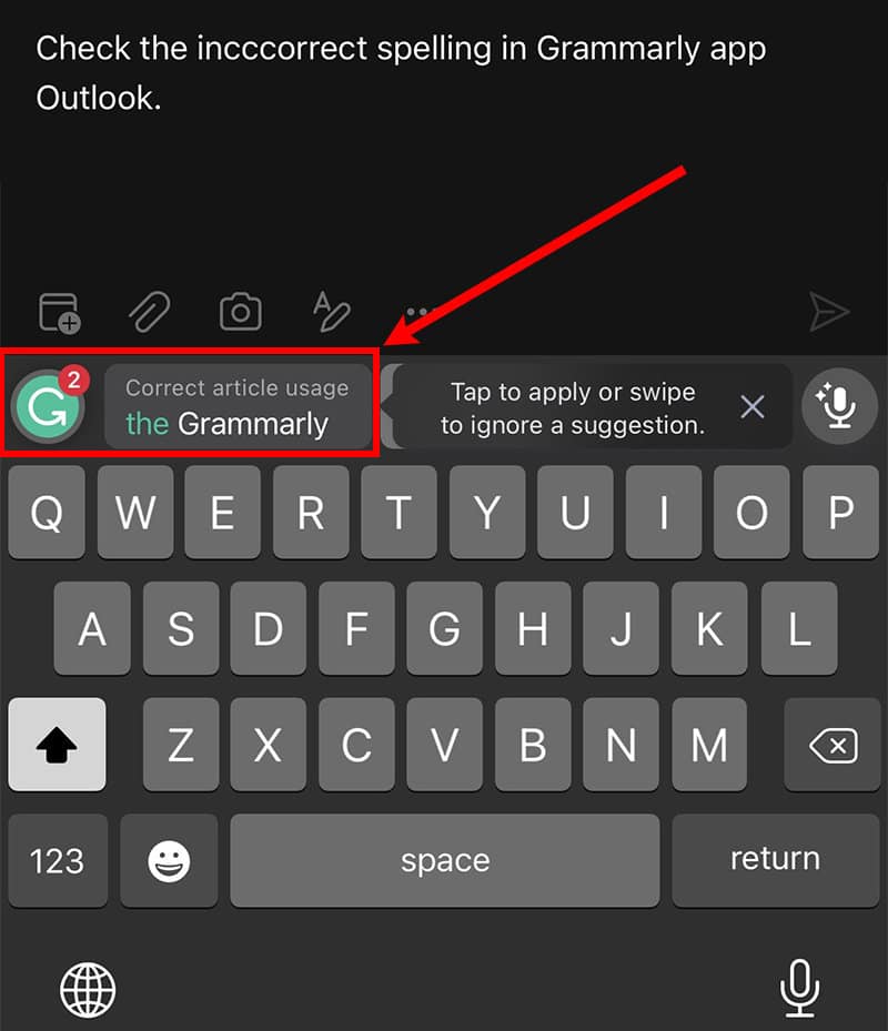 Grammarly-suggest-Outlook-app-iOS