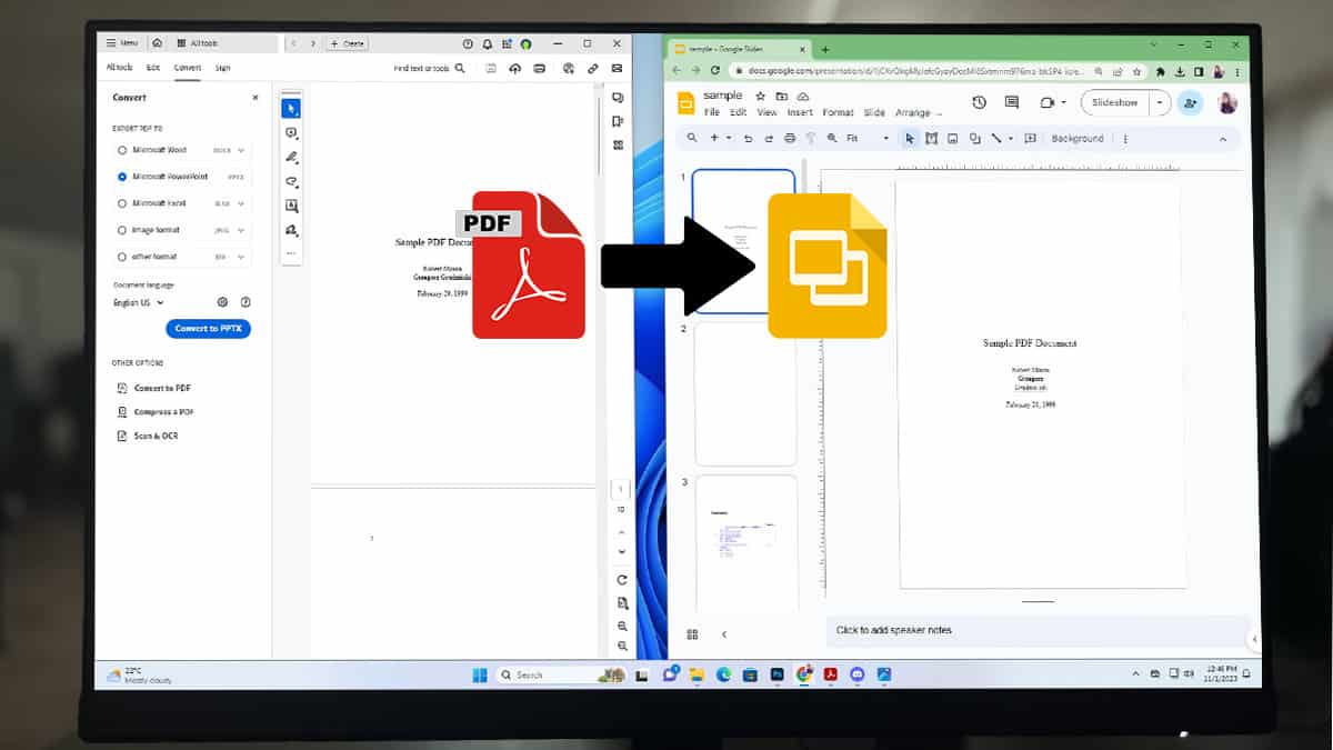 How to convert pdf to google slides