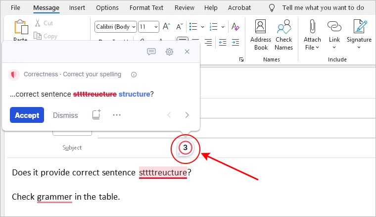 Drag-Grammarly-floating-widget to Outlook