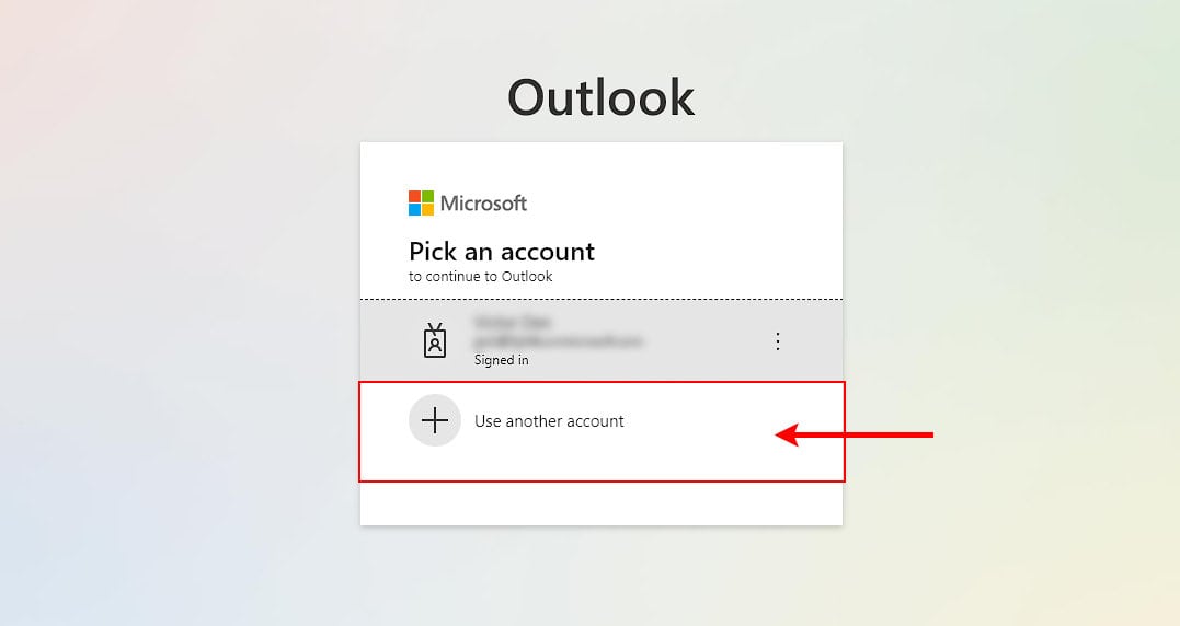 Use-another-account-Outlook-online