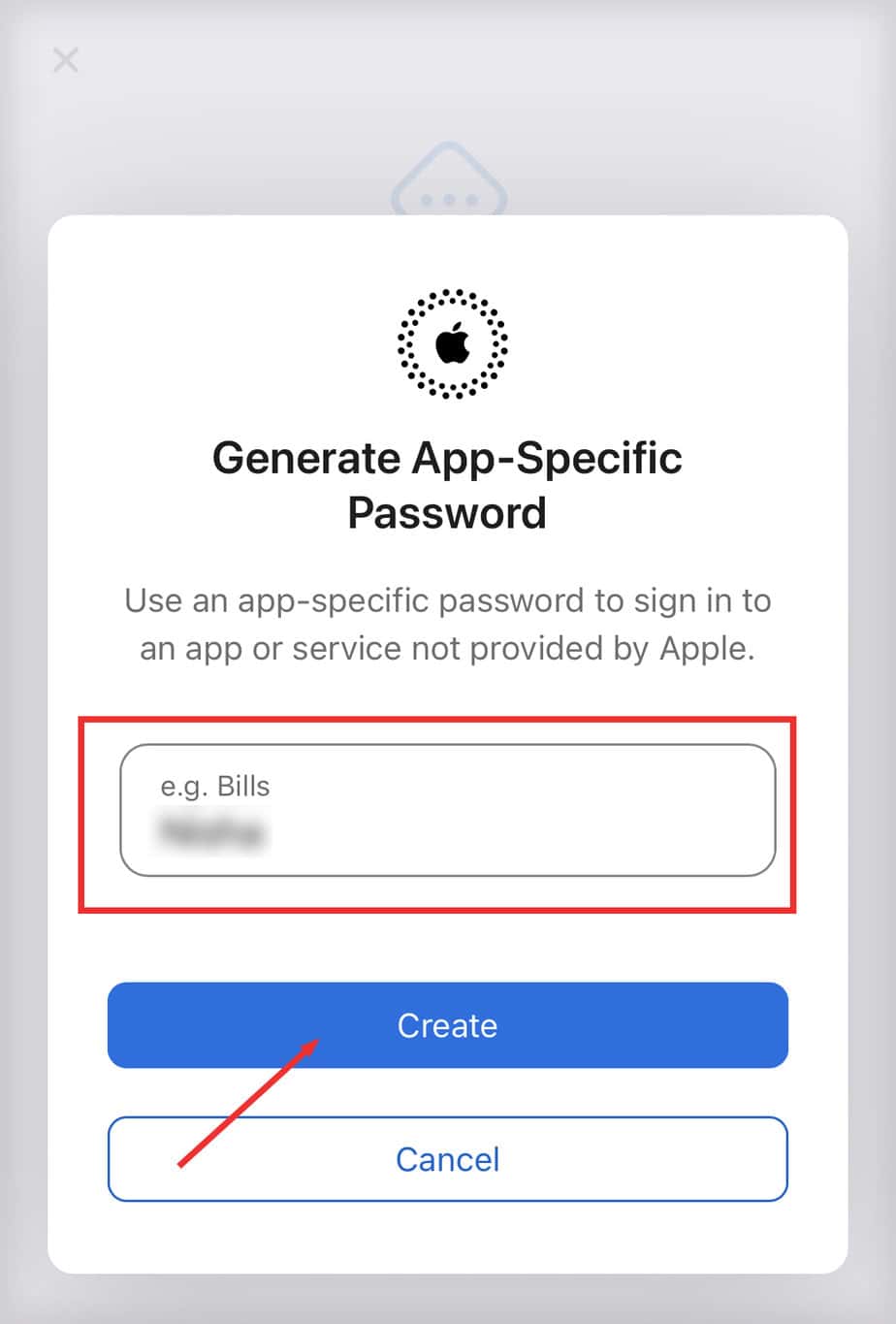 insert-password-and-tap-create
