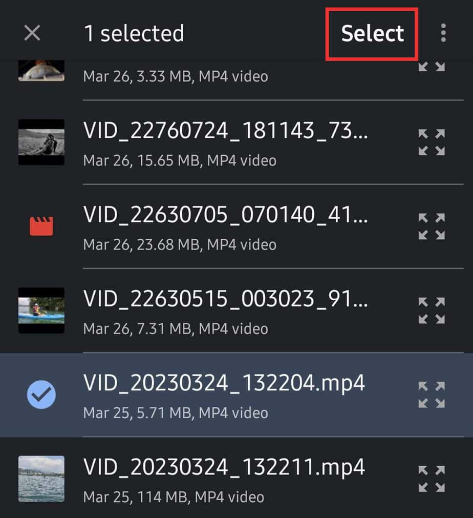 select-a-video