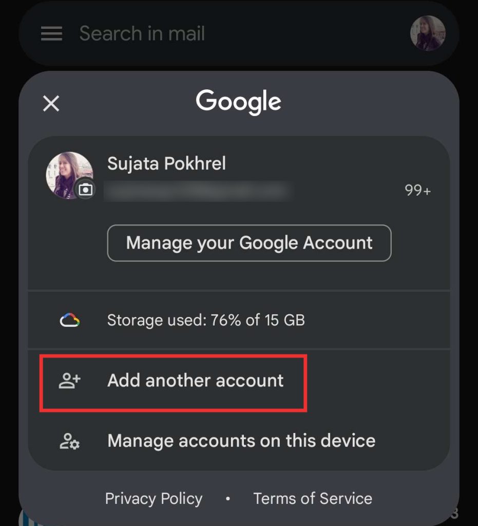 how to add another user to my gmail account