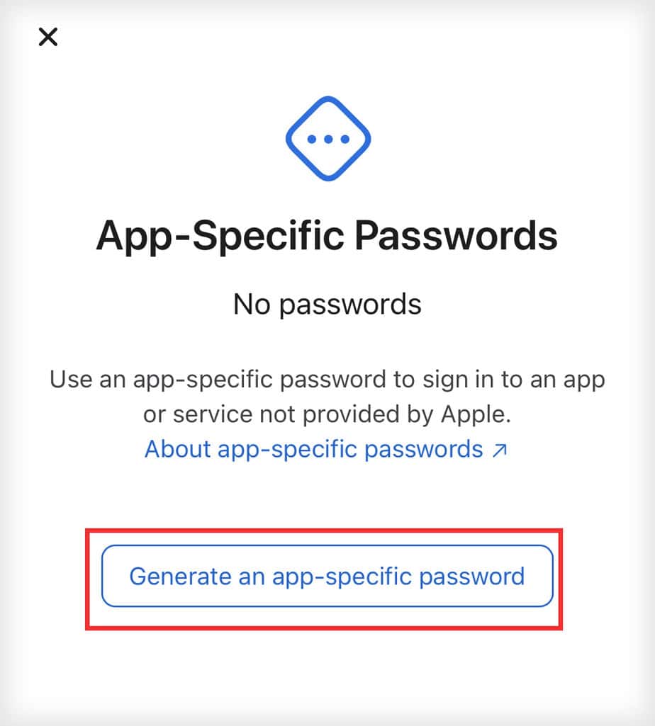 select-generate-app-specific-password