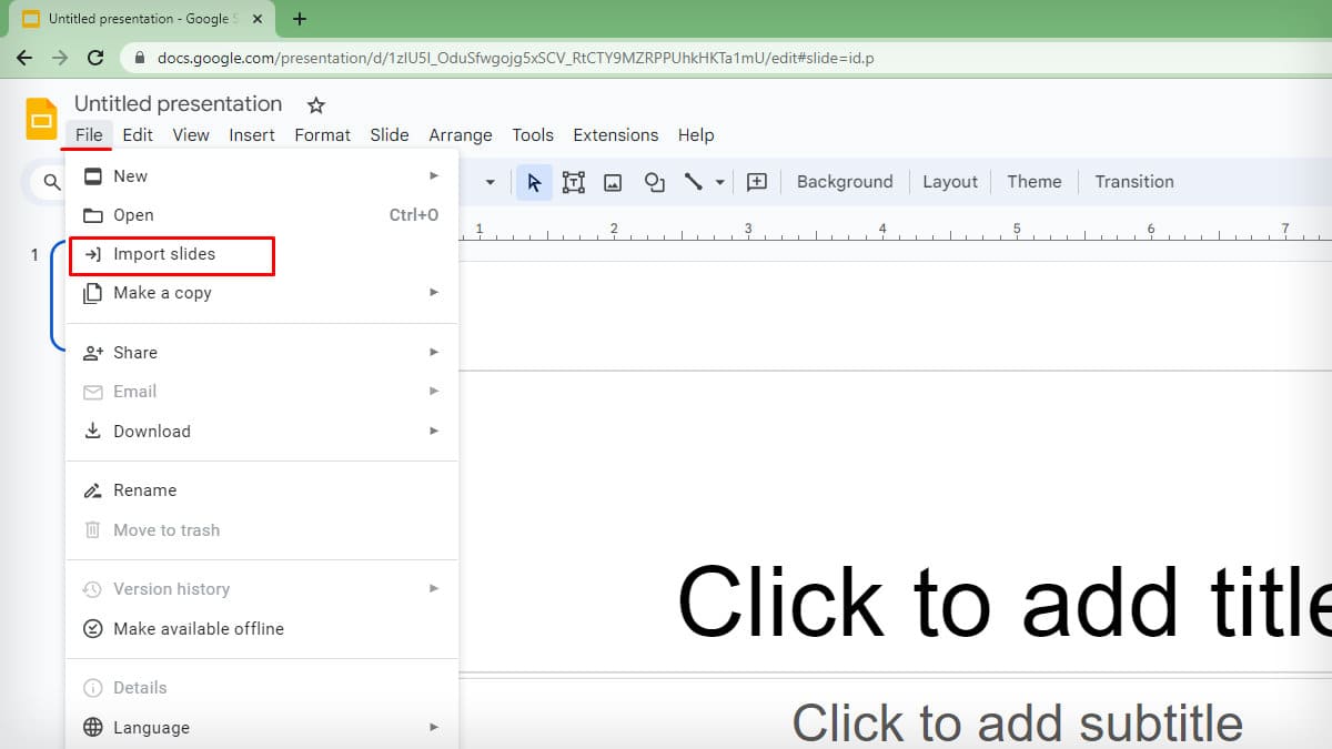 select-import-slides-on-file-tab