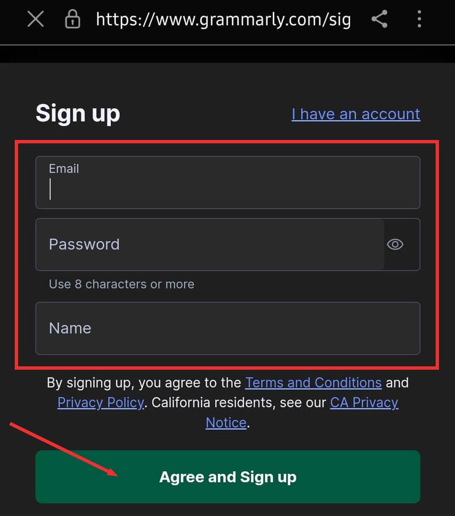 sign-up-on-Android