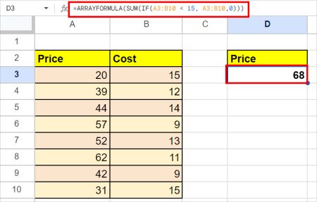 How to Use the ARRAYFORMULA on Google Sheets
