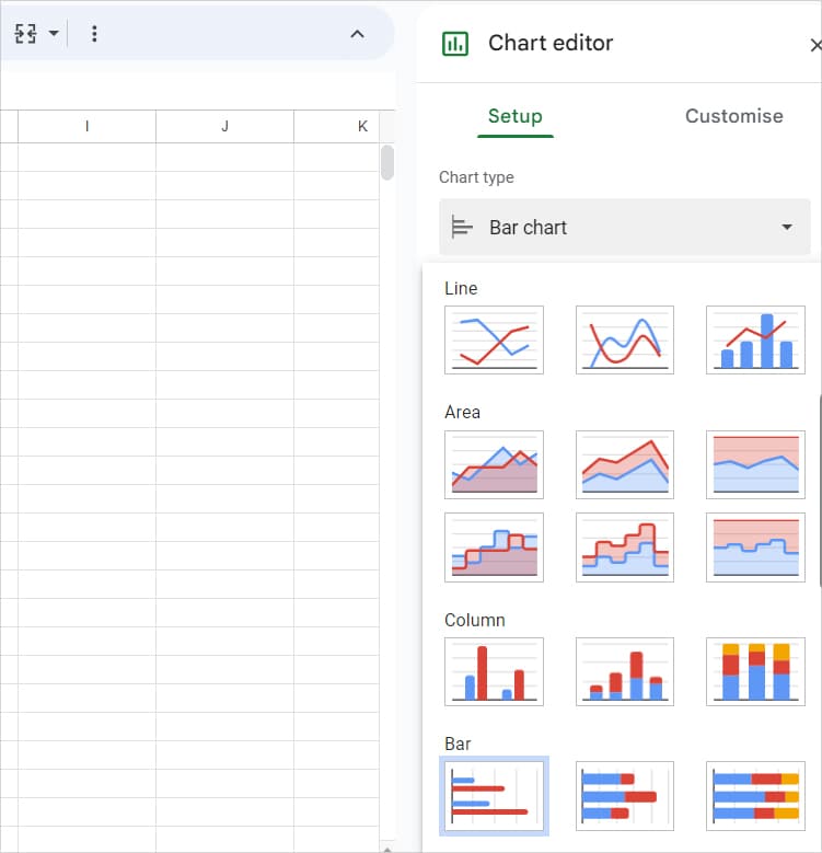 Add Charts in Google Sheets