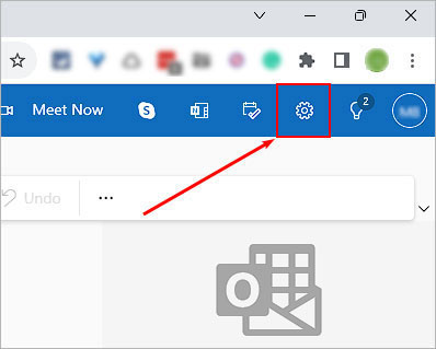 Click gear icon Outlook web version