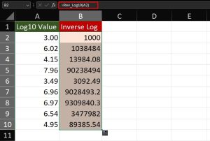 Here's How to Reverse Log Base 10 in Excel