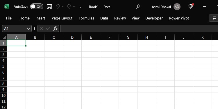 Dark Mode Excel