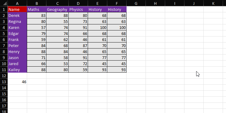 copy cells from left