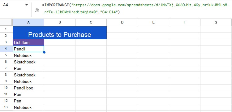 IMPORTRANGE from workbook with one sheet