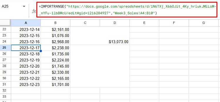 IMPORTRANGE from workbook with three sheets