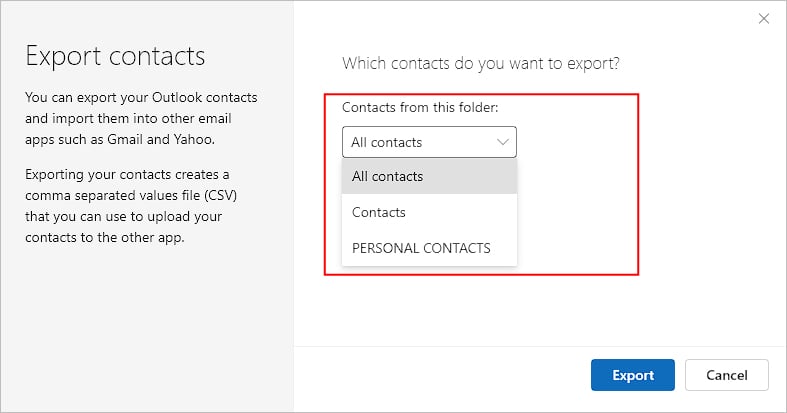 Select-the-Contact-folder-you-want-to-export