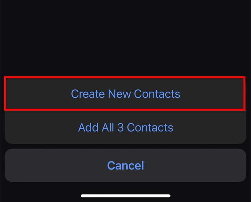 Tap-Create-New-Contacts-iPhone-VCF-file