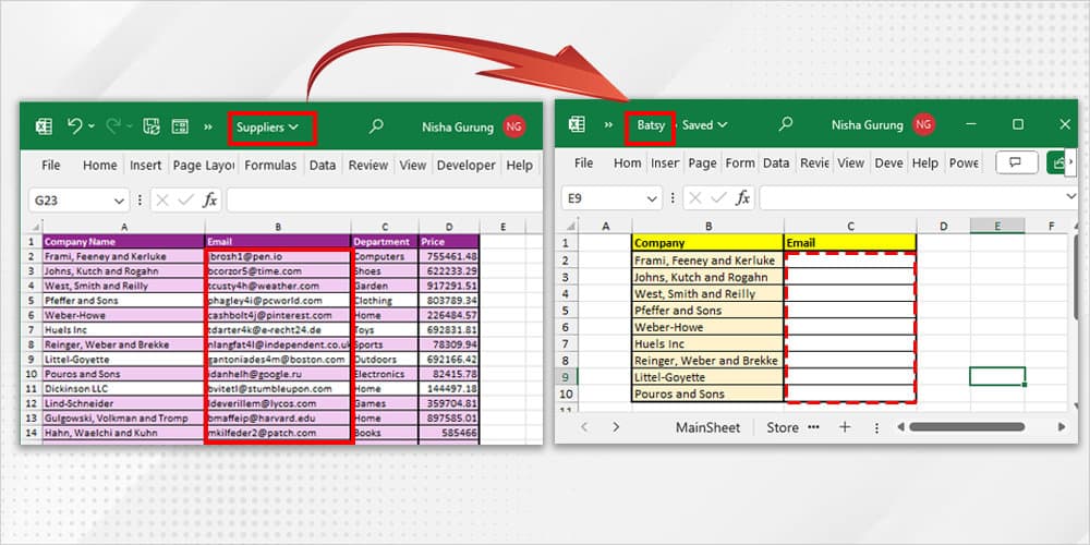 How to Do a VLOOKUP Between Two Sheets