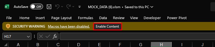 enable macro contents xlsm