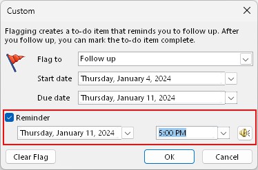 Add-reminder-to-flagged-email-Outlook