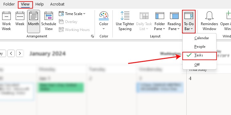 Enable-Tasks-and-flagged-emails-on-the-right-Outlook-calendar