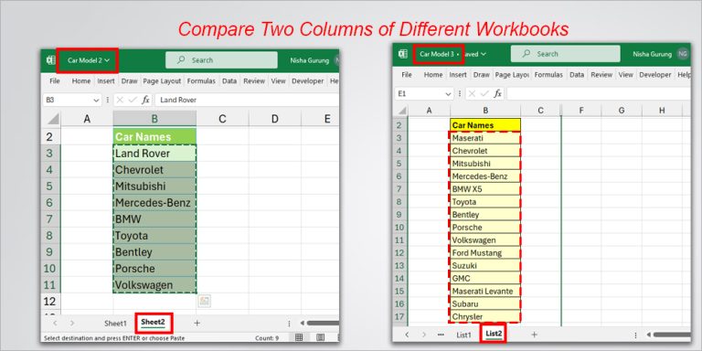 How to Compare Two Columns in Excel Using VLOOKUP